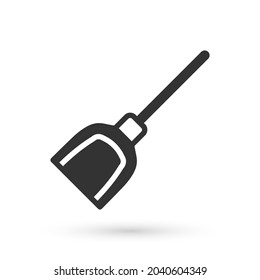 Grey Dustpan icon isolated on white background. Cleaning scoop services.  Vector
