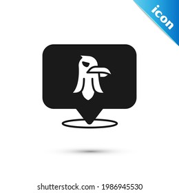 Grey Eagle icon isolated on white background. American Presidential symbol.  Vector