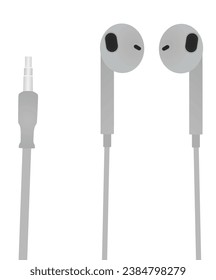 Grey  ear phones. vector illustration