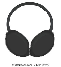 Grey ears muffs. vector illustration