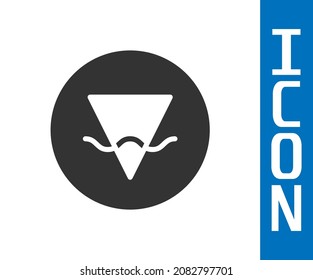 Elemento de la Tierra gris del icono de alquimia de símbolo aislado en fondo blanco. Elementos místicos básicos.  Vector