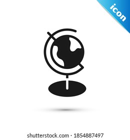 Grey Earth globe icon isolated on white background.  Vector