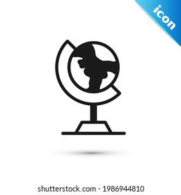 Grey Earth globe icon isolated on white background.  Vector