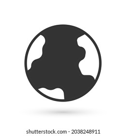 Grey Earth globe icon isolated on white background. World or Earth sign. Global internet symbol. Geometric shapes.  Vector