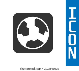 Icono de globo terrestre gris aislado en fondo blanco. Signo mundial o terrestre. Símbolo global de internet. Formas geométricas.  Vector