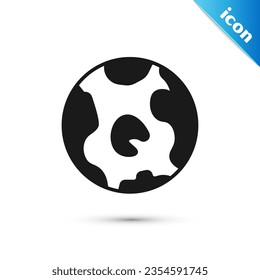 Graue Earth-Globus-Symbol einzeln auf weißem Hintergrund. Welt- oder Erdzeichen. Globales Internetsymbol. Geometrische Formen.  Vektorgrafik