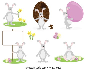 Grey Easter Bunny Collection