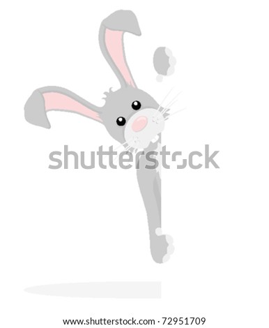 Download Grey Easter Bunny Peeping Around Side Stock Vector ...