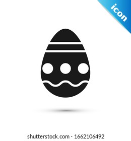 Icono de huevo gris de Pascua aislado en fondo blanco. Feliz Pascua. Ilustración vectorial
