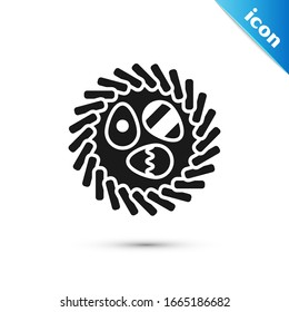 Grey Easter egg in a wicker nest icon isolated on white background. Happy Easter.  Vector Illustration