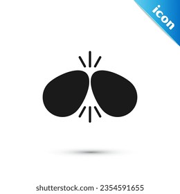 Grey Easter eggs icon isolated on white background. Two eggs cracking each other. Happy Easter.  Vector Illustration