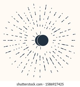 Grey Eclipse of the sun icon isolated on beige background. Total sonar eclipse. Abstract circle random dots. Vector Illustration