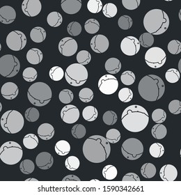 Grey Eclipse of the sun icon isolated seamless pattern on black background. Total sonar eclipse.  Vector Illustration