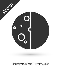 Grey Eclipse of the sun icon isolated on white background. Total sonar eclipse.  Vector Illustration