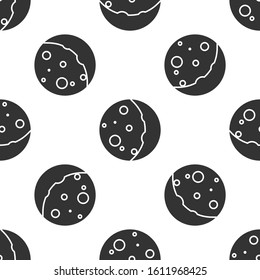 Grey Eclipse of the sun icon isolated seamless pattern on white background. Total sonar eclipse.  Vector Illustration