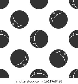 Grey Eclipse of the sun icon isolated seamless pattern on white background. Total sonar eclipse.  Vector Illustration