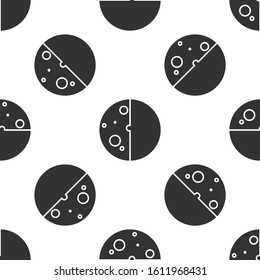 Grey Eclipse of the sun icon isolated seamless pattern on white background. Total sonar eclipse.  Vector Illustration