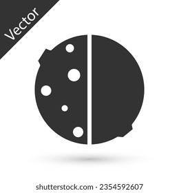 Grey Eclipse of the sun icon isolated on white background. Total sonar eclipse.  Vector Illustration