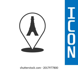 Grau-Eiffelturm-Symbol einzeln auf weißem Hintergrund. Frankreich Pariser Wahrzeichen Symbol.  Vektorgrafik