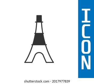 Grey Eiffel tower icon isolated on white background. France Paris landmark symbol.  Vector