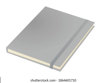 Grey elastic notebook. vector illustration