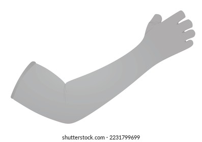 Guantes sin dedos de codo gris. vector