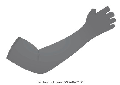 Grey elbow fingerless gloves. vector