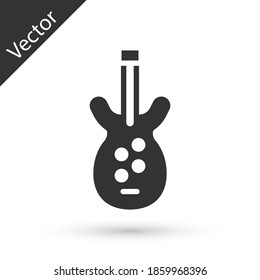 Grey Electric bass guitar icon isolated on white background. Vector.