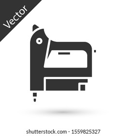 Grey Electric construction stapler icon isolated on white background. Working tool.  Vector Illustration