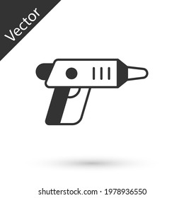 Grey Electric cordless screwdriver icon isolated on white background. Electric drill machine. Repair tool.  Vector