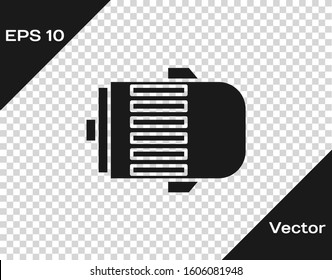 Grey Electric engine icon isolated on transparent background. Car alternator.  Vector Illustration