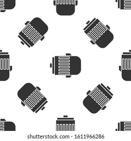 Grey Electric engine icon isolated seamless pattern on white background. Car alternator.  Vector Illustration