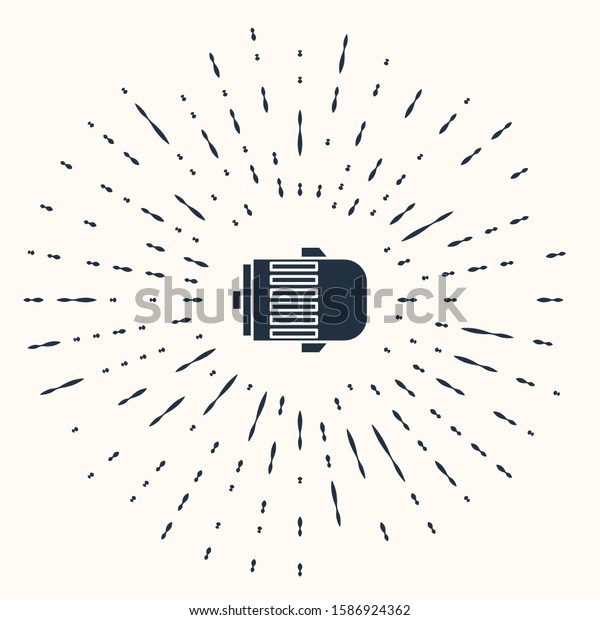 Grey\
Electric engine icon isolated on beige background. Car alternator.\
Abstract circle random dots. Vector\
Illustration