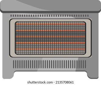 Calefactor eléctrico gris, ilustración, vector sobre fondo blanco.