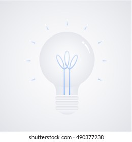 Grey electric incandescent lamp means ideas and creative solution search. The best concept for creative teamwork.