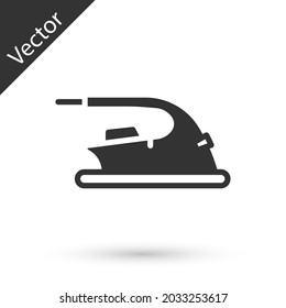Grey Electric iron icon isolated on white background. Steam iron.  Vector