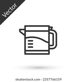 Grey Electric kettle icon isolated on white background. Teapot icon. Vector