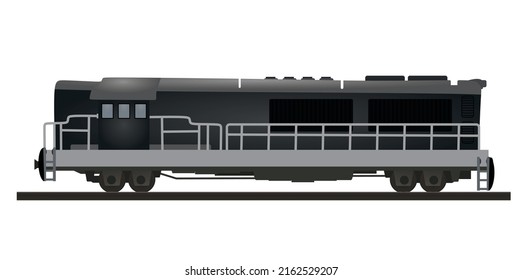 Grey Electric Locomotive. Vector Illustration