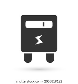 Gray Electric Meter Symbol einzeln auf weißem Hintergrund.  Vektorgrafik