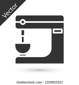 Grey Electric mixer icon isolated on white background. Kitchen blender.  Vector Illustration