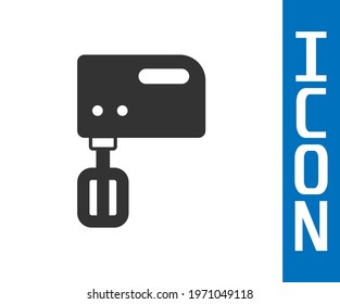 Grey Electric mixer icon isolated on white background. Kitchen blender.  Vector