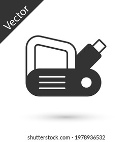 Grey Electric planer tool icon isolated on white background.  Vector