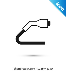 Grey Electrical cable plug charging icon isolated on white background. Renewable eco technologies.  Vector