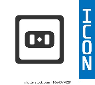 Grey Electrical outlet icon isolated on white background. Power socket. Rosette symbol.  Vector Illustration