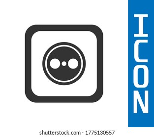 Grey Electrical outlet icon isolated on white background. Power socket. Rosette symbol.  Vector Illustration
