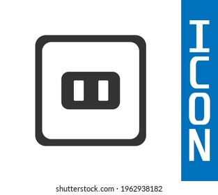 Grey Electrical outlet icon isolated on white background. Power socket. Rosette symbol.  Vector Illustration