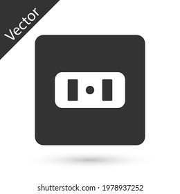 Grey Electrical outlet icon isolated on white background. Power socket. Rosette symbol.  Vector