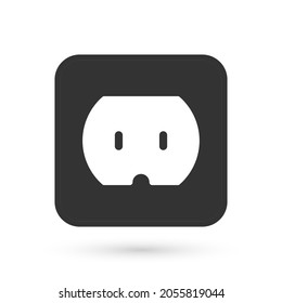 Gray Electrical Outlet Symbol einzeln auf weißem Hintergrund. Netzstecker. Rosette Symbol.  Vektorgrafik
