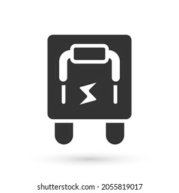 Grey Electrical panel icon isolated on white background. Switch lever.  Vector