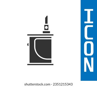 Grey Electronic cigarette icon isolated on white background. Vape smoking tool. Vaporizer Device.  Vector Illustration